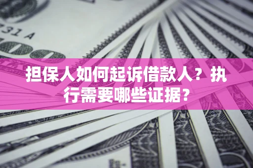 武汉担保人如何起诉借款人？执行需要哪些证据？