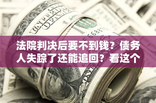 武汉法院判决后要不到钱？债务人失踪了还能追回？看这个方法！