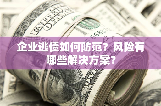 武汉企业逃债如何防范？风险有哪些解决方案？