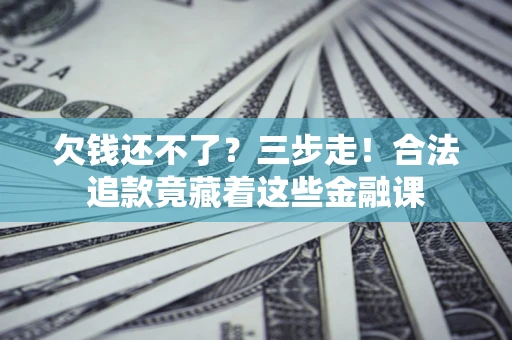 武汉欠钱还不了？三步走！合法追款竟藏着这些金融课