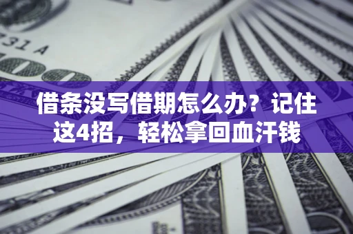 武汉借条没写借期怎么办？记住这4招，轻松拿回血汗钱